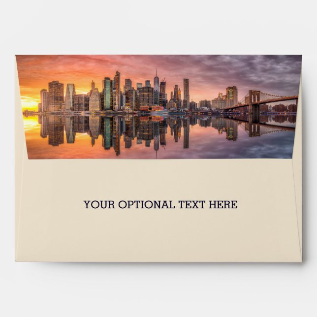 Custom Text New York City Envelope (Back (Top Flap))