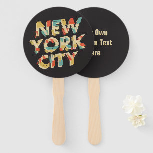 Custom text New York City hand fans