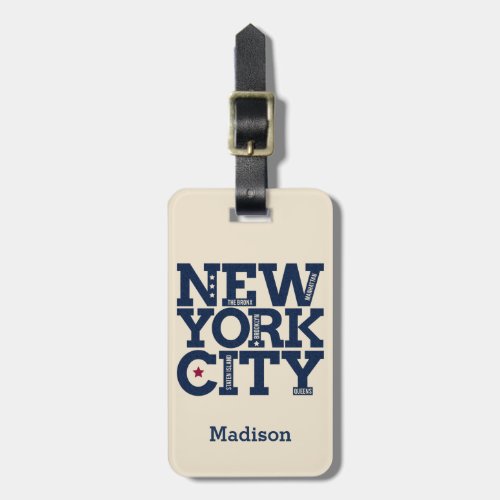 Custom text New York City luggage tags