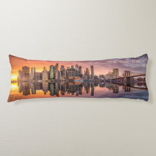 Custom Text New York City Skyline Body Pillow
