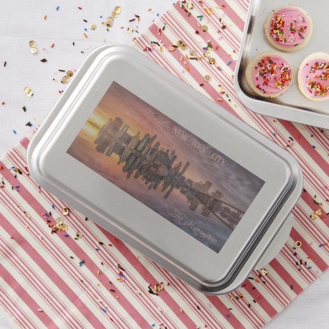Custom Text New York City Skyline Cake Pan (In Situ)