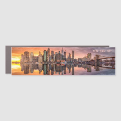 Custom Text New York City Skyline Car Magnet