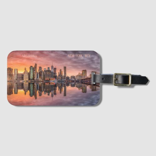 Custom Text New York City Skyline Luggage Tag