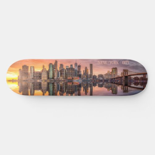 Custom Text New York City Skyline Skateboard