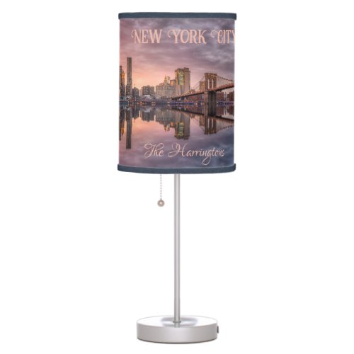 Custom Text New York City Skyline Table Lamp