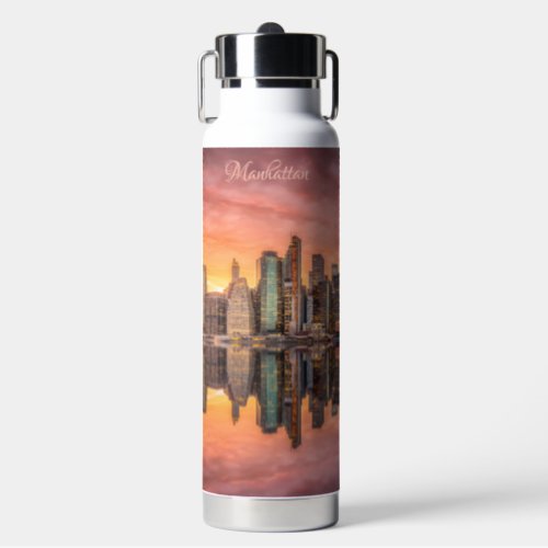 Custom Text New York City Skyline Water Bottle