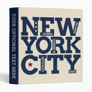 Custom text New York City Typography binders