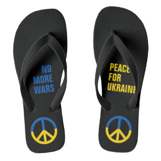 Custom Text No More Wars Peace for Ukraine Flip Flops