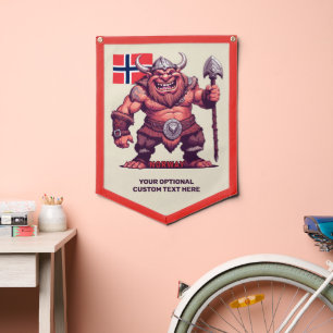 Custom Text Norwegian Troll Pennant