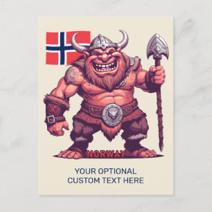 Custom Text Norwegian Troll Postcard