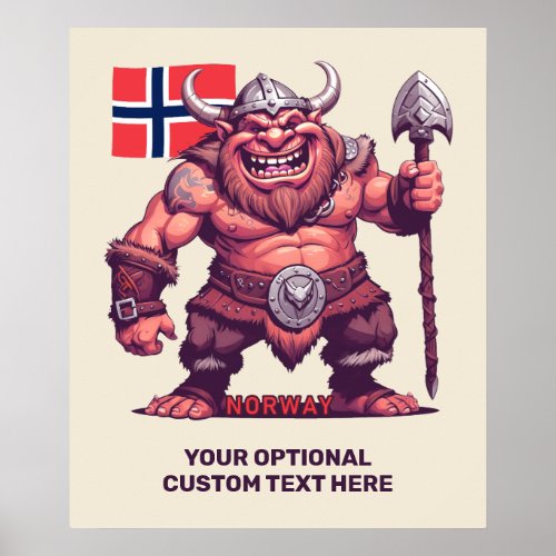 Custom Text Norwegian Troll Poster