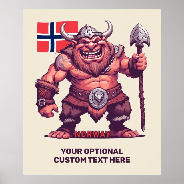 Custom Text Norwegian Troll Poster (Front)