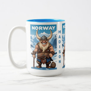 Custom Text Norwegian Troll Two-Tone Coffee Mug