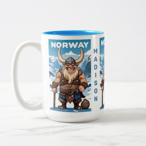 Custom Text Norwegian Troll Two_Tone Coffee Mug