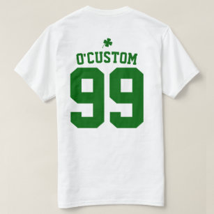 Custom Text Number Green Clover St Patrick's Day T-Shirt