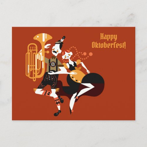 Custom text Oktoberfest Dancers postcard