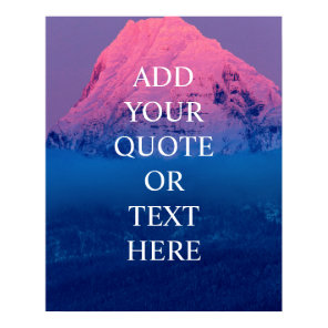 Custom Text Ombre Mountain Inspirational Quote  Poster