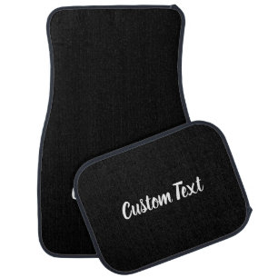 Custom Text on Black with White Script Car Floor Mat