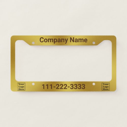 Custom Text on Brushed Faux Gold License Plate Frame