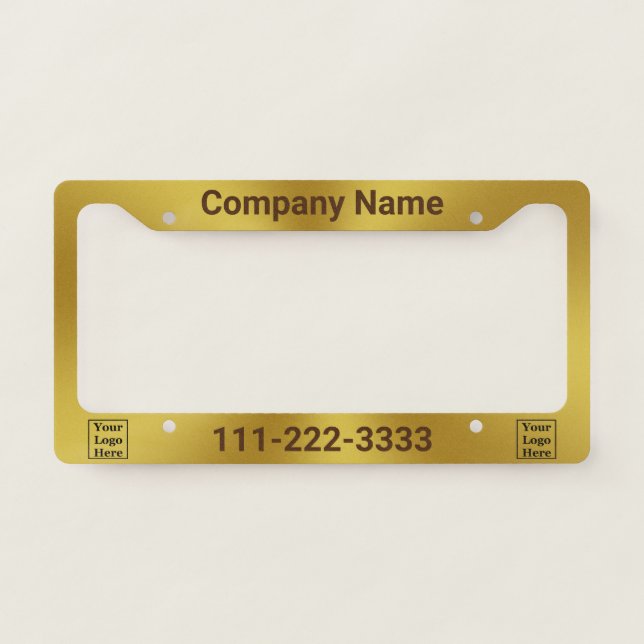 Custom Text on Brushed Faux Gold License Plate Frame (Front)