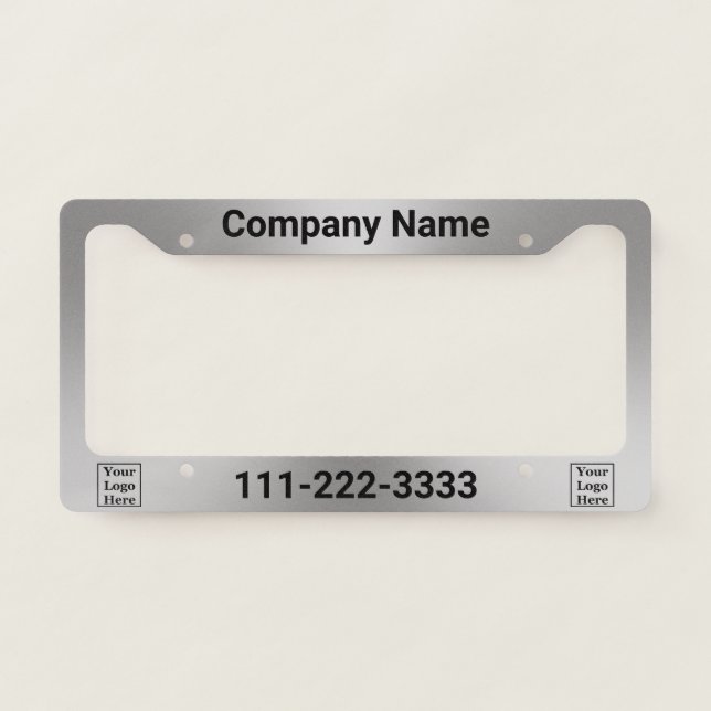 Custom Text on Brushed Metal Look License Plate Frame (Front)