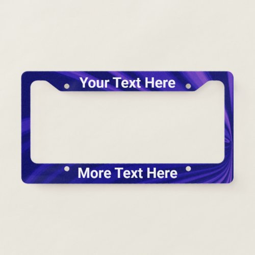 Custom Text on Cool Purple Abstract License Plate Frame