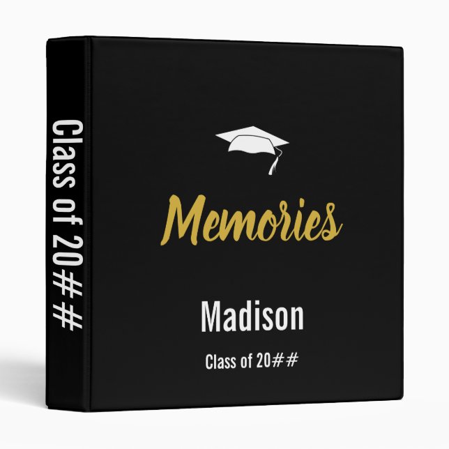 Custom Text on Graduate's Memories 3 Ring Binder (Front/Spine)