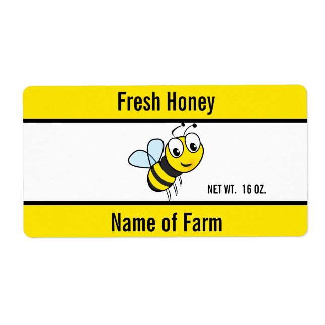 Custom Text on Honey Jar Label (Front)