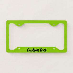 Custom Text on Lime Green with Black Script License Plate Frame