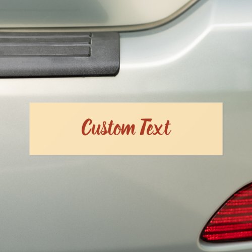 Custom Text on Peach with Scarlet Red Script Bumper Sticker