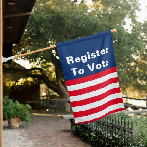 Custom Text on Red White and Blue Register to Vote House Flag