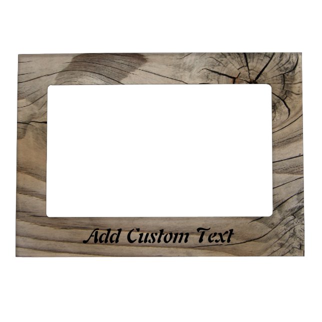 Custom Text On Wood Look Magnetic Photo Frame (Front)
