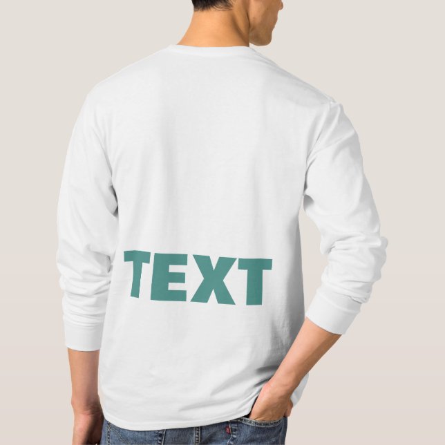 Custom Text Or Name Mens Modern Double Sided Print T-Shirt (Back)
