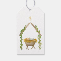 Custom Text Original Watercolor Nativity Christmas