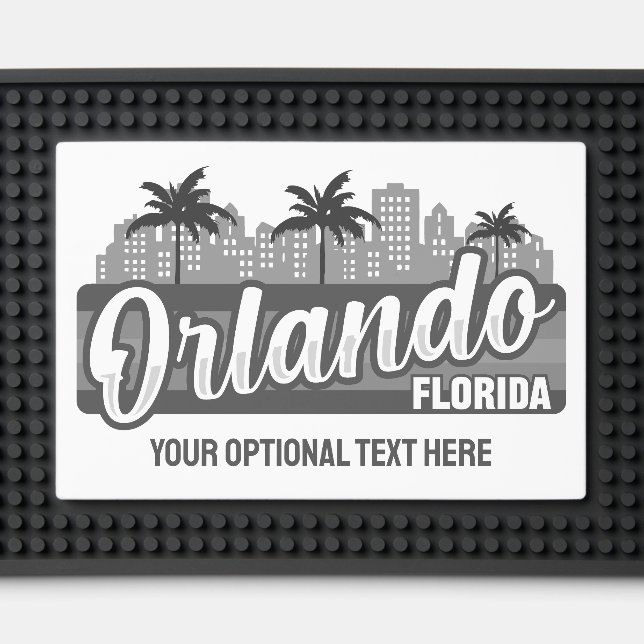 Custom Text Orlando Florida Bar Mat (Front (Close Up))
