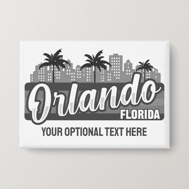 Custom Text Orlando Florida Button (Front)