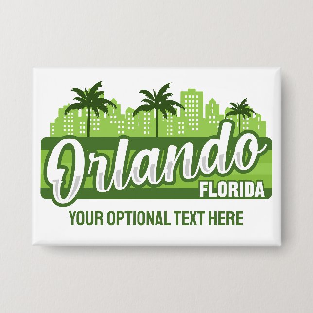 Custom Text Orlando Florida Button (Front)