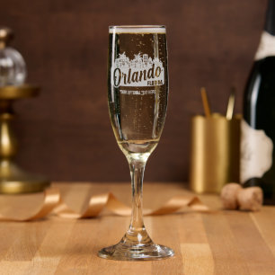 Custom Text Orlando Florida Champagne Flute