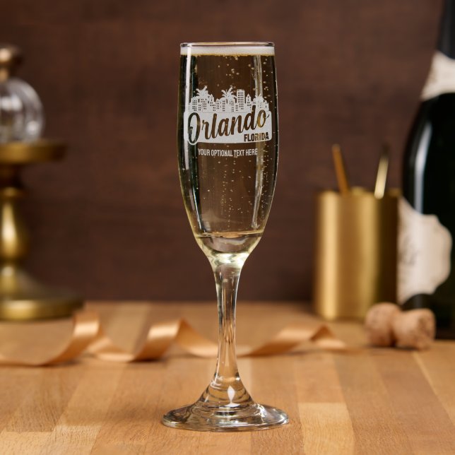 Custom Text Orlando Florida Champagne Flute (Party)