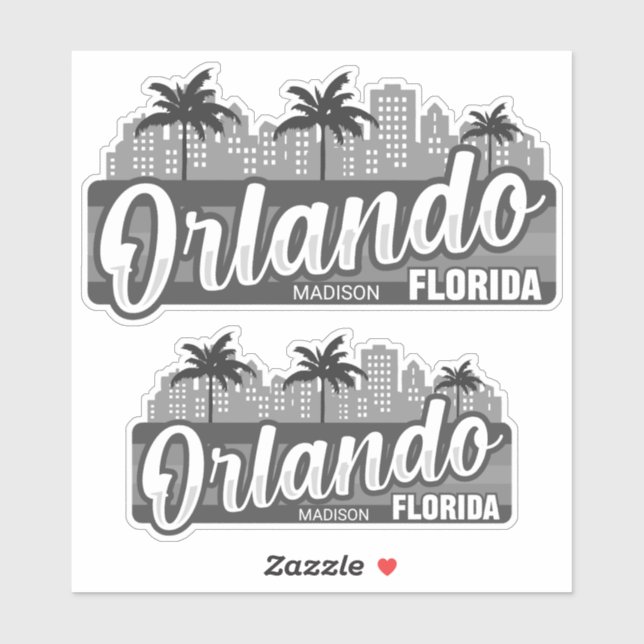 Custom Text Orlando Florida Sticker (Sheet)