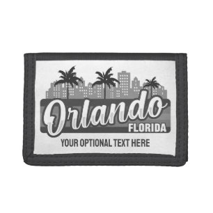 Custom Text Orlando Florida Tri-fold Wallet