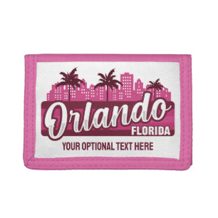 Custom Text Orlando Florida Tri-fold Wallet