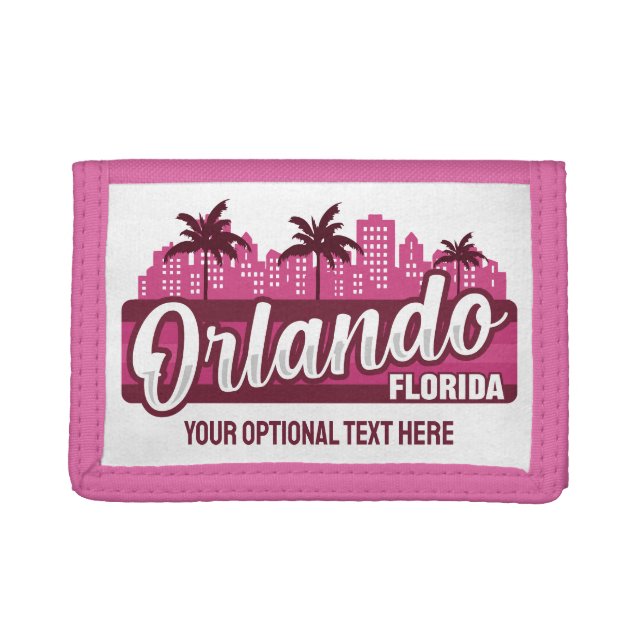 Custom Text Orlando Florida Tri-fold Wallet (Front)