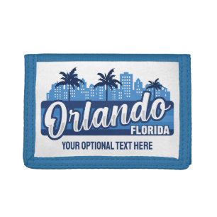 Custom Text Orlando Florida Tri-fold Wallet
