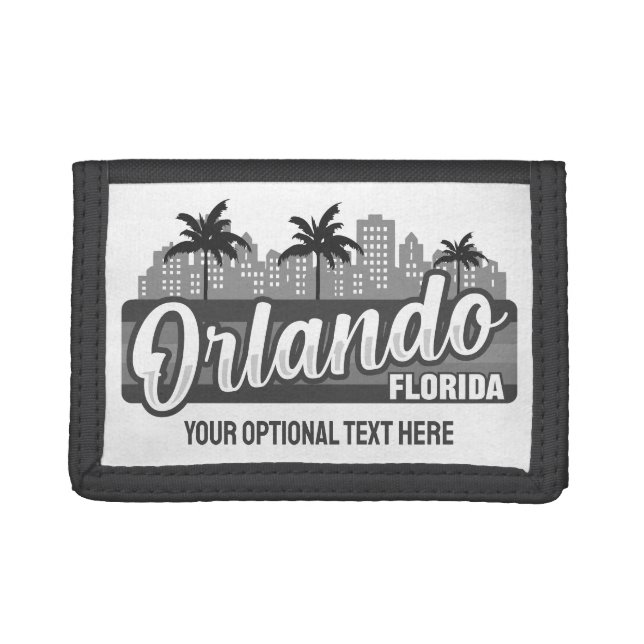 Custom Text Orlando Florida Trifold Wallet (Front)