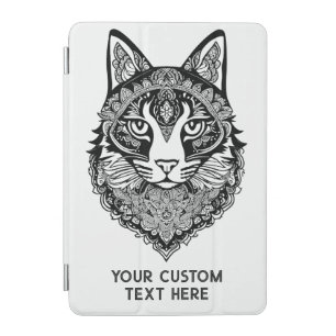Custom Text Ornamental Cat iPad Mini Cover