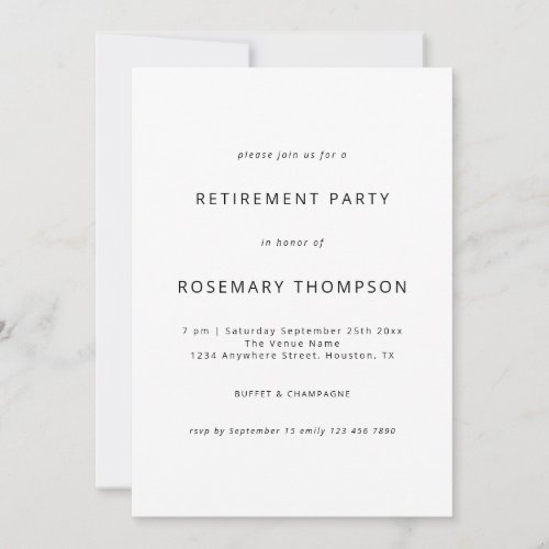 Custom Text Overlaid on Photo Retirement Party Invitation