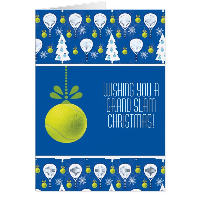 🎾🎄Custom text,  Padel-ing Through the Snow! Cards (Front)