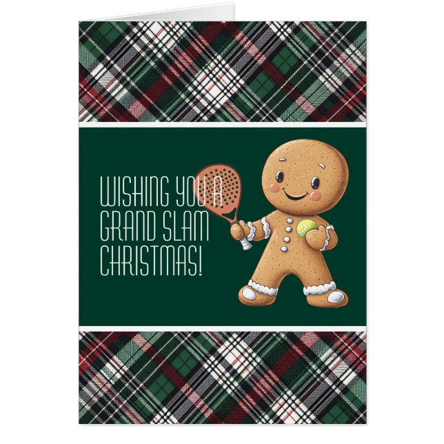 🎾🎄Custom text,  Padel Powered Christmas Cards (Front)