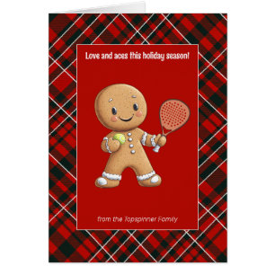 🎾🎄Custom text, Padel Powered Christmas Cards
